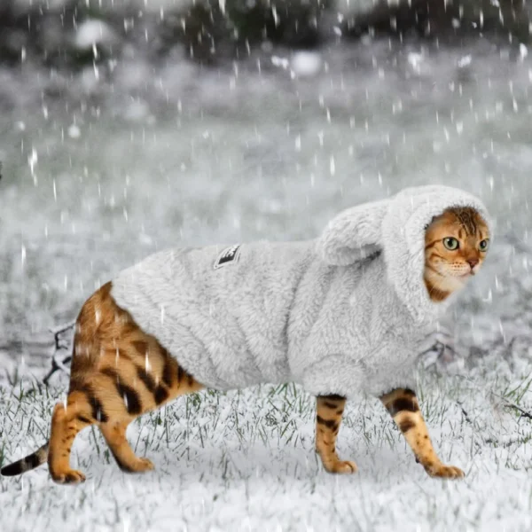Cute Cat Clothes: Fleece Winter Coat for Small Dogs & Kittens - Image 2
