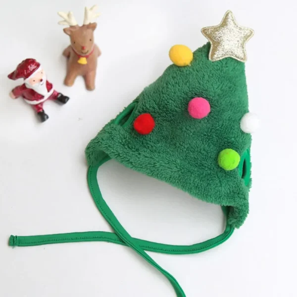 Cat Clothes Christmas Santa Elk Hat Bandana Bib Scarf Set Costume - Image 5